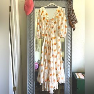 Orange Floral Free People Dress